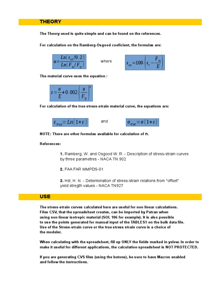 Etk Material Curves Microsoft Excel Strength Of Materials