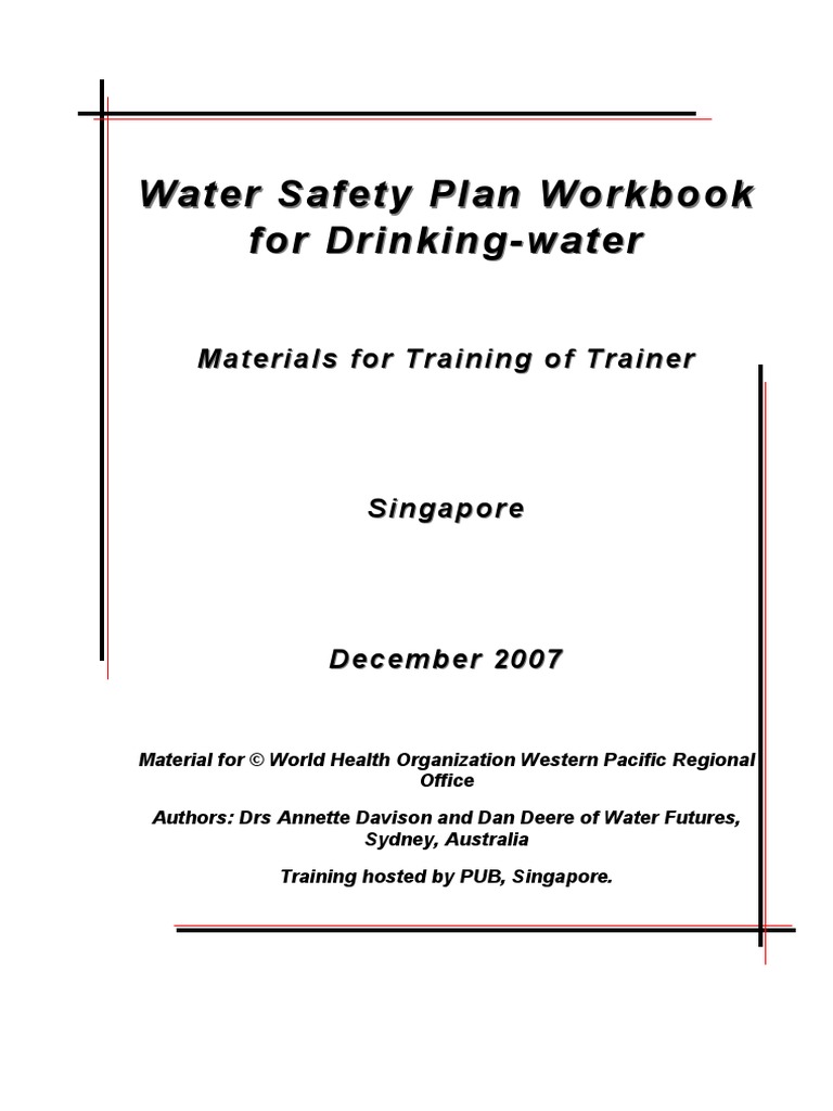 Water Safety Plan Workbook For Drinking Water PDF