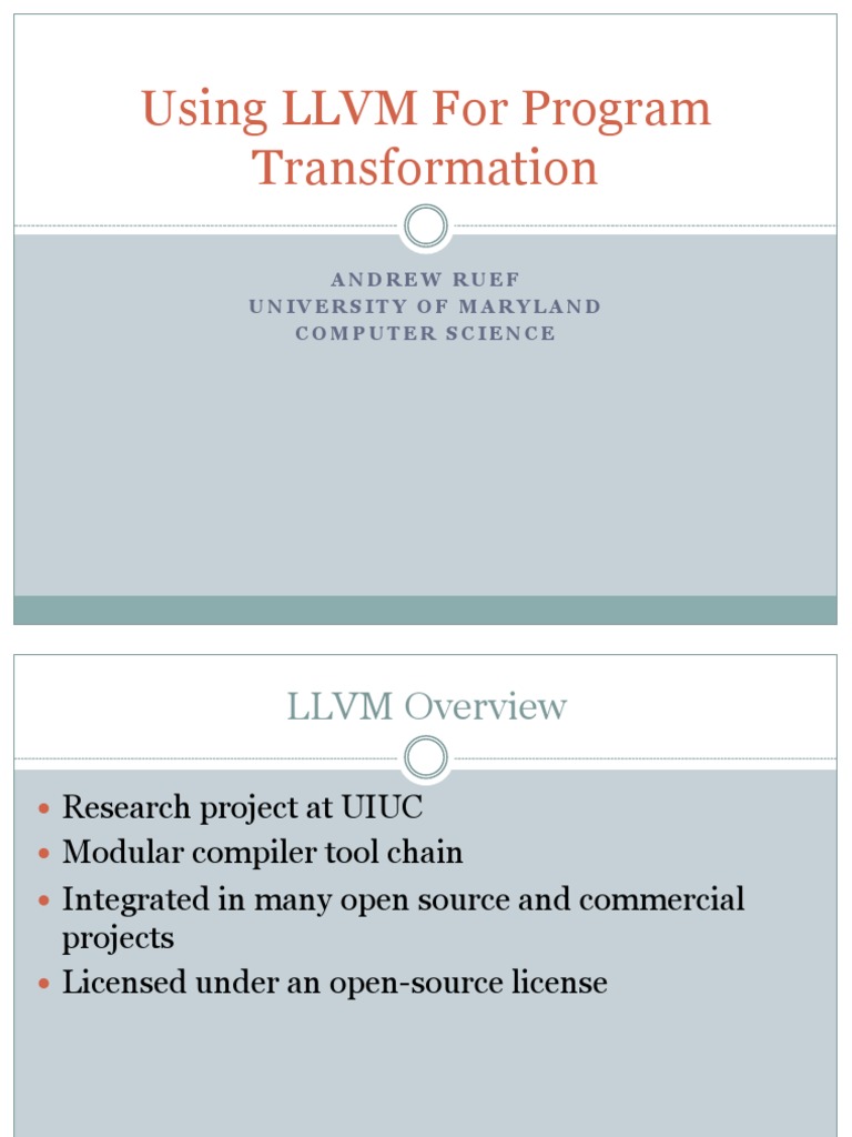 LLVM Tutorial | PDF | Pointer (Computer Programming) | Compiler