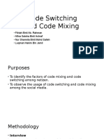 Code Switching and Code Mixing