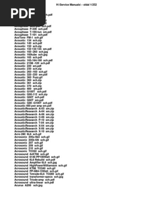 Audio Service Manuals Collection | PDF | Audio Electronics