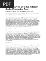 Pestel Analysis of Indian Telecom Sector Economics Essay