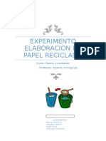 Experimento Elaboracion de Papel Reciclado