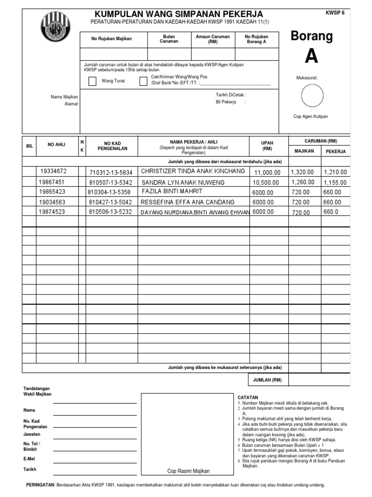 What Is Epf Contribution Statement