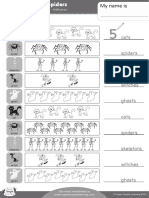 Five Creepy Spiders Worksheet Color Count Write BW PDF