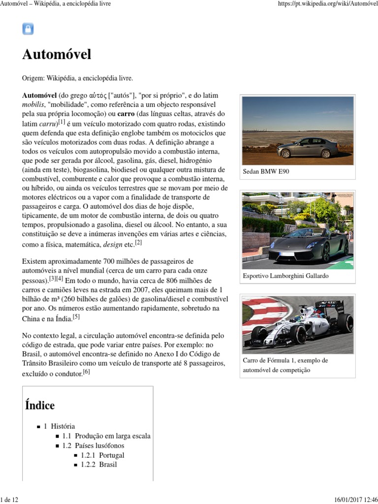 Automovel Wikipedia A Enciclopedia Livre Carro Veiculo Motorizado