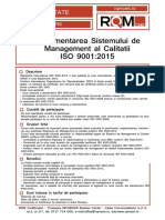 Implementarea Sistemului de Management Al Calitatii ISO 9001