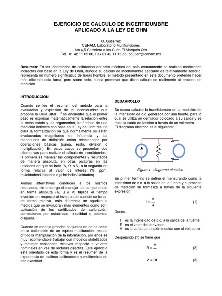 Cálculo de Incertidumbre en Medición | PDF | Medición | Calibración