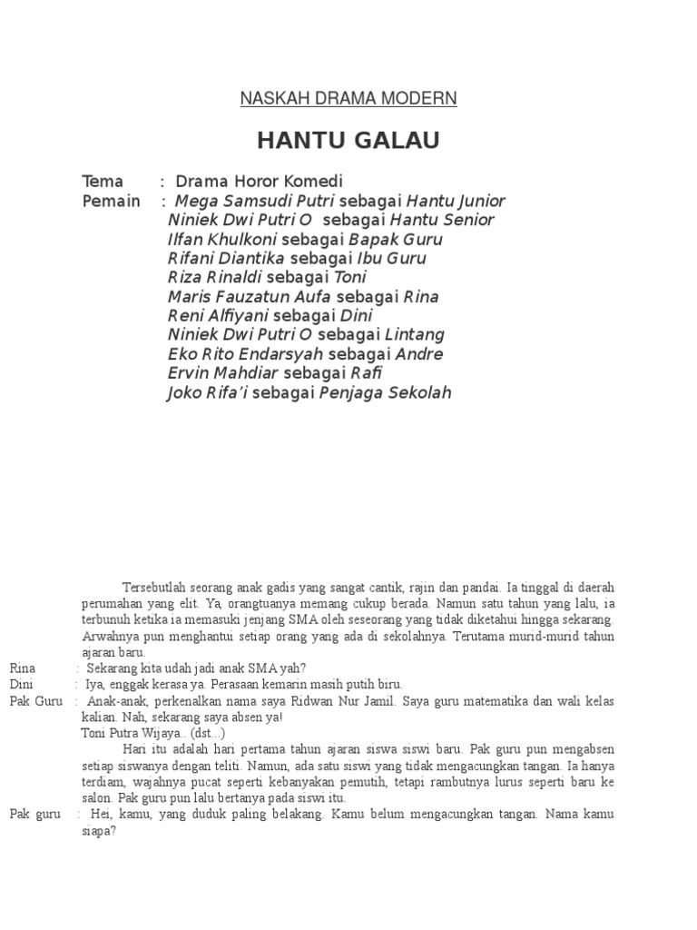 43 Naskah Drama Tentang Hantu Di Sekolah Gratis Terbaik