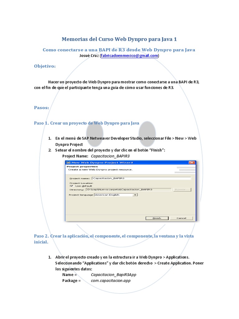 Como Conectarse A Una BAPI Desde Web Dynpro para Java PDF | PDF | Point ...
