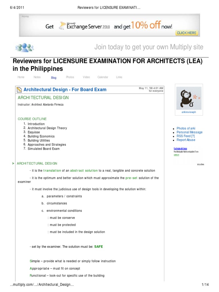 Architectural Design For Board Exam Apartment Business