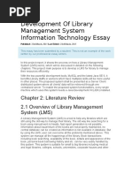 Development of Library Management System Information Technology Essay