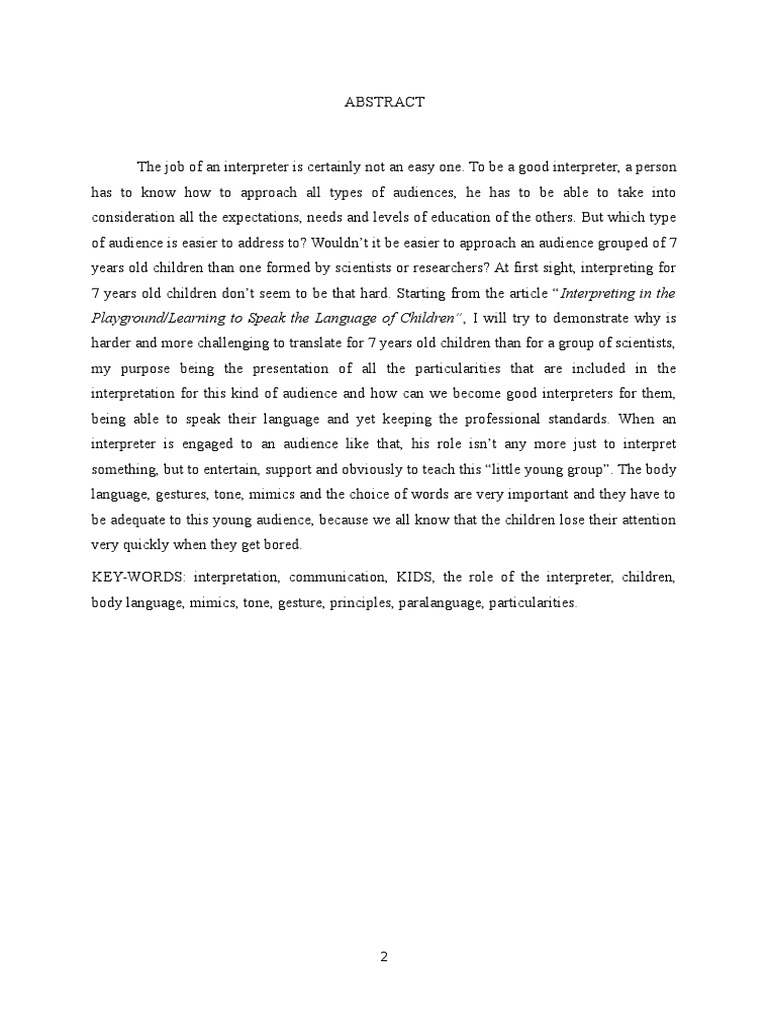 Playground/Learning To Speak The Language of Children