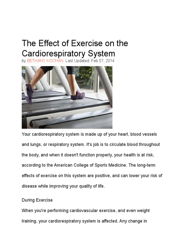 Exercise Effects on Cardiorespiratory Health | PDF | Respiratory System ...