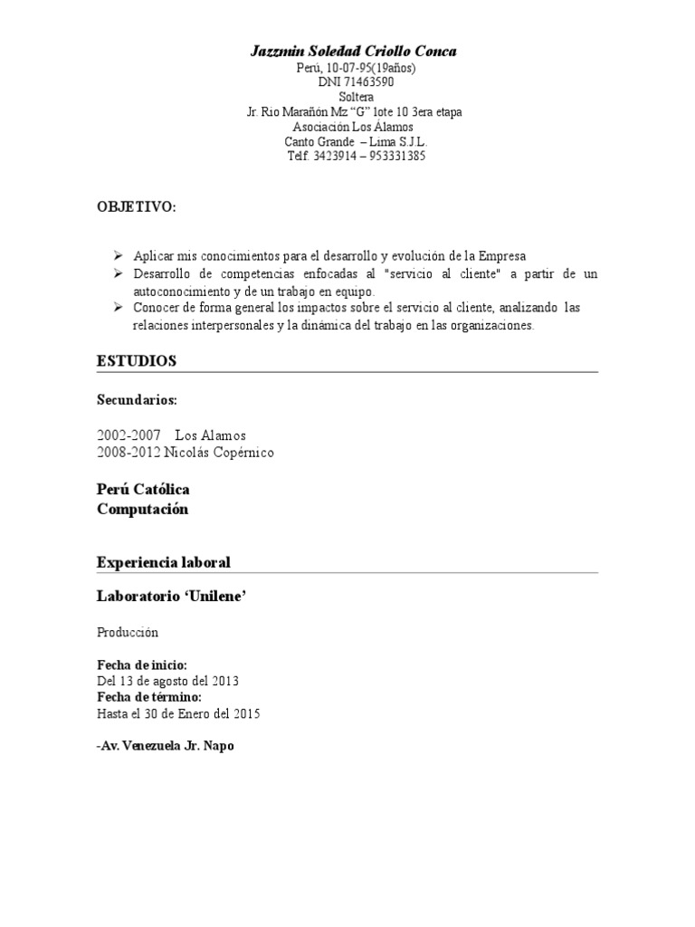 Jazzmin CV | PDF