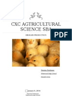 CXC Agtricultural Science Sba: Broiler Production