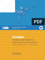 CTI MON Ecuador Análisis Del Sistema Nacional de Innovación