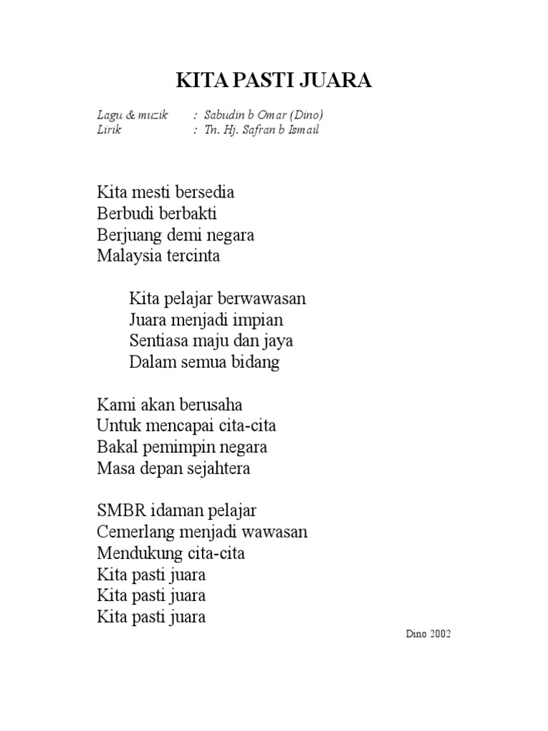 Lagu Smk Bukit Rambai Melaka