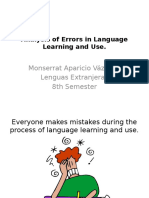 Analysis of Errors in Language Learning and Use