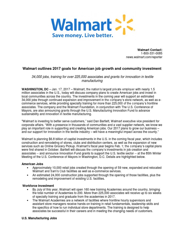 Walmart Release Walmart Employment Free 30day Trial Scribd