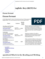 Cambridge English - Key (KET) For Schools Exam Format - Cambridge English
