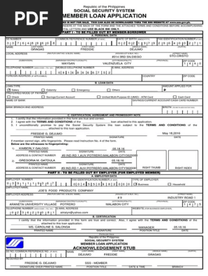 2016 Sss Loan Form Pdf Identity Document Loans Free 30 Day Trial Scribd