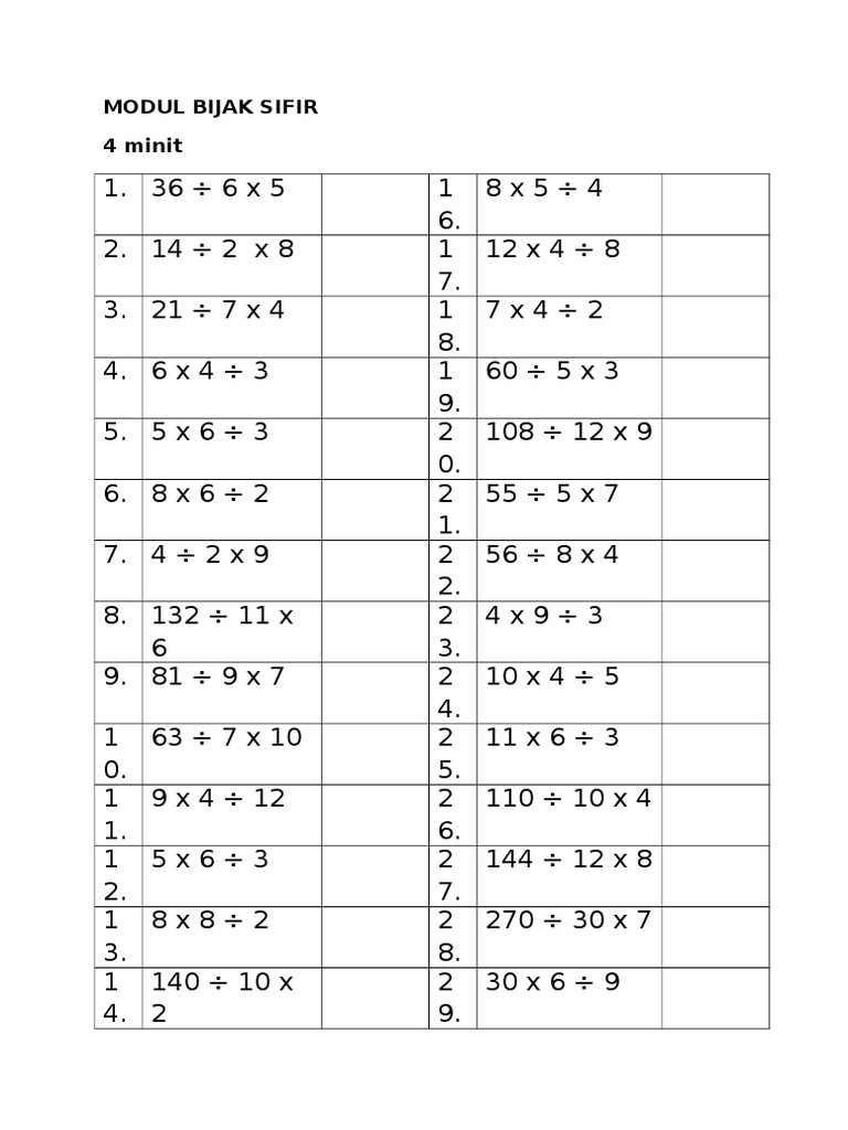 Modul Bijak Sifir Pdf