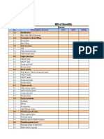 Bill of Quantity: Sr. Description of Work QTY Unit Rate