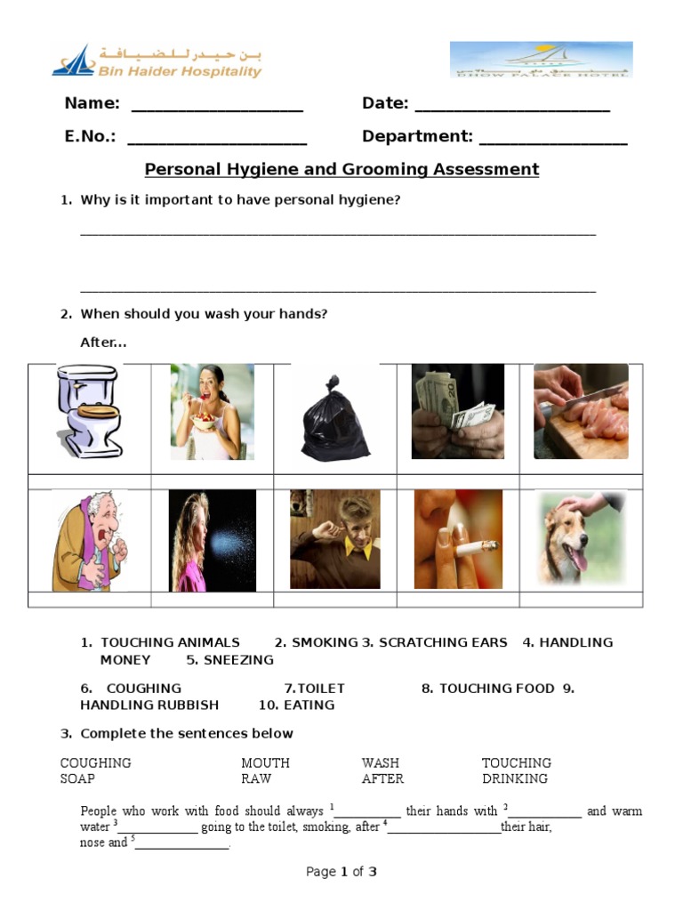 Activities Personal Hygiene and Grooming DP PDF