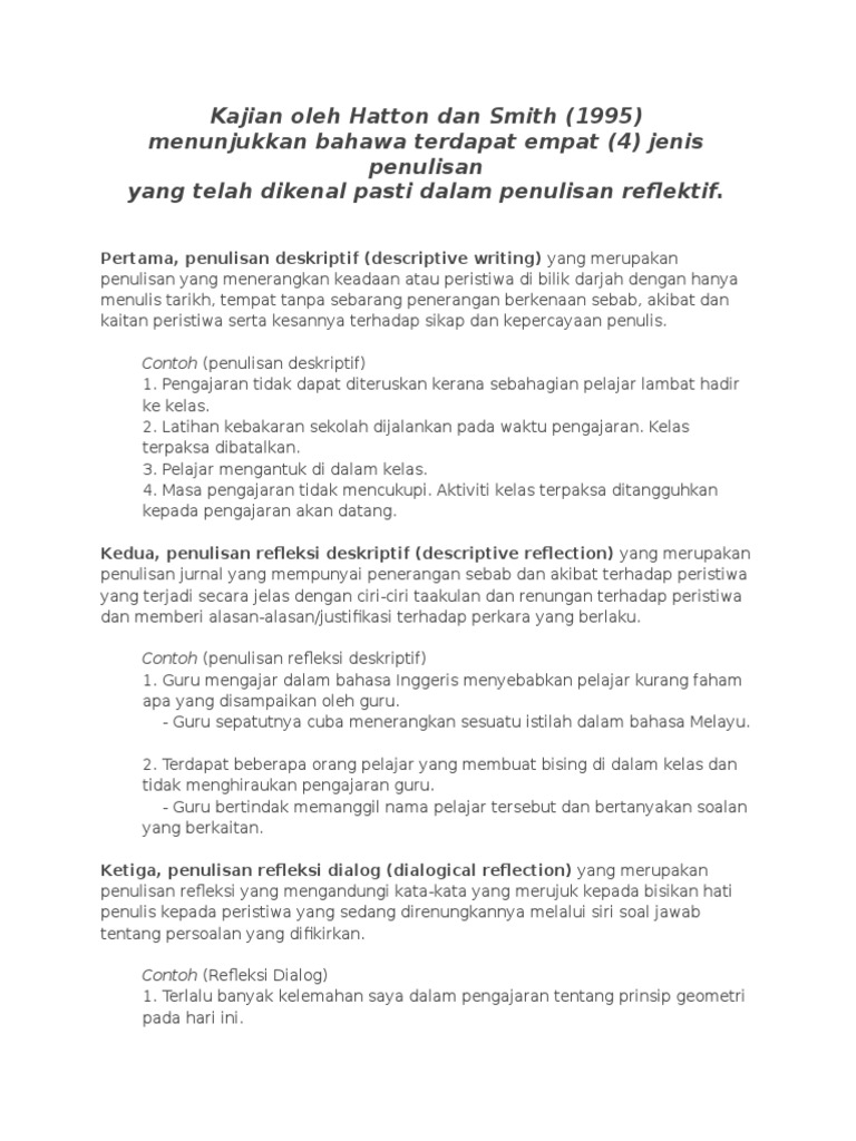 Contoh Penulisan Refleksi | PDF