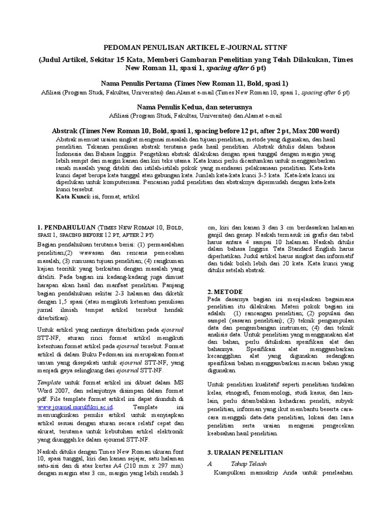 Jurnal Template Word