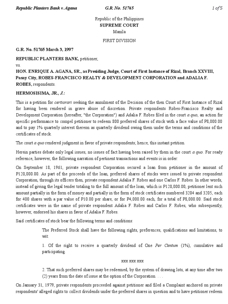 072&091Republic Planters Bank vs. Agana 269 Scra 1 PDF Stocks