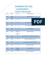 Programacion Del Calendario Civico 123