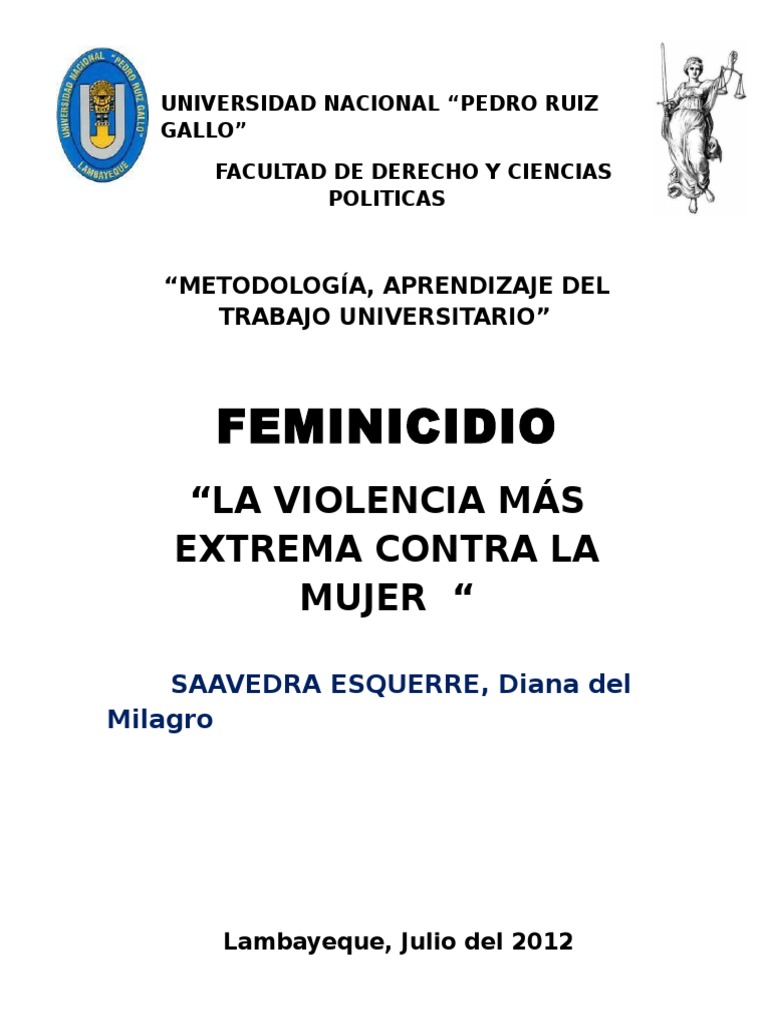 Feminicidio: Violencia Extrema en Mujeres | PDF | La violencia contra ...