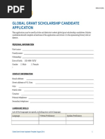 Global Grant Scholar Candidate Application en