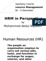 Compulsory Course MBA - II Semester: Human Resource Management