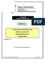 National Senior Certificate Grade 12 IsiXhosa Home Language (HL) Paper 1 (P1) February/March 2016 Memorandum