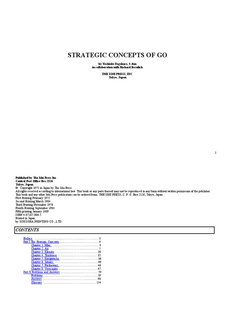 Yoshiaki Nagahara Strategic Concepts Of Go Pdf Race And Ethnicity In The United States Census