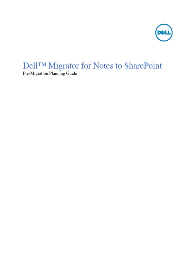 Migrator For Notes To SharePoint Pre Migration Planning Guide 642 | PDF ...