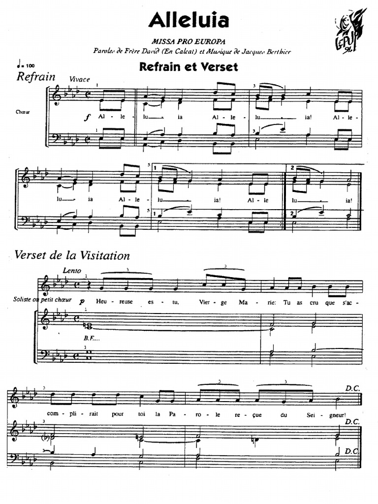 Alleluia Missa Pro Europa Taize Pdf