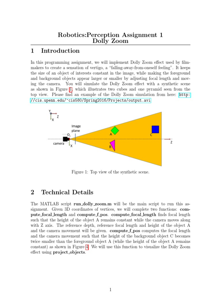 Coursera Assignment Week 1 PDF Zoom Lens Optics