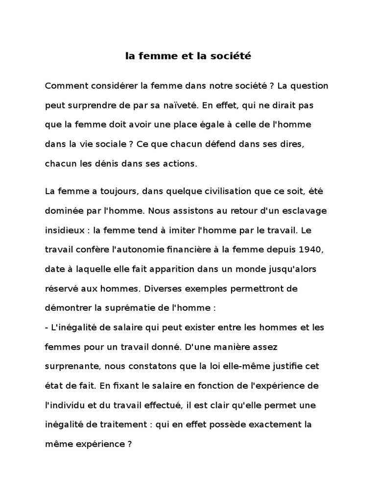 La Femme Et La Societe Pdf
