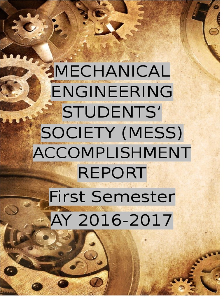 Mechanical Engineering Students' Society (Mess) First Semester AY 2016 ...