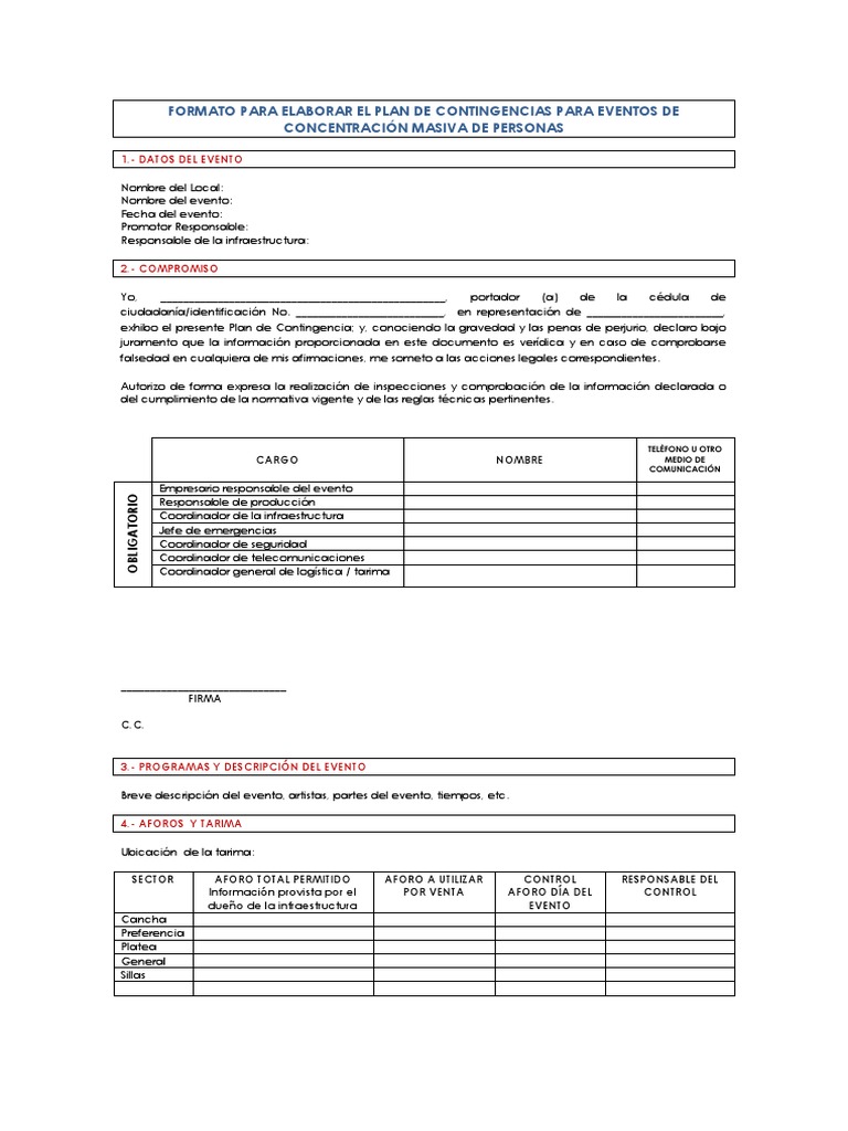 Formato Plan de Contingencia Cz9gr