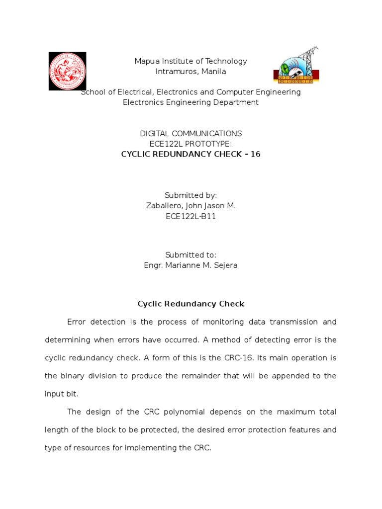 CRC-16 Implementation in Digital Systems | PDF | Computers | Technology ...