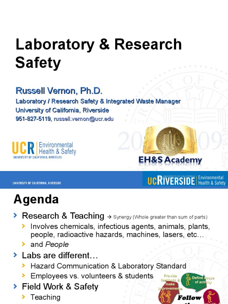 Laboratory & Research Safety: Russell Vernon, PH.D | PDF | Laboratories ...
