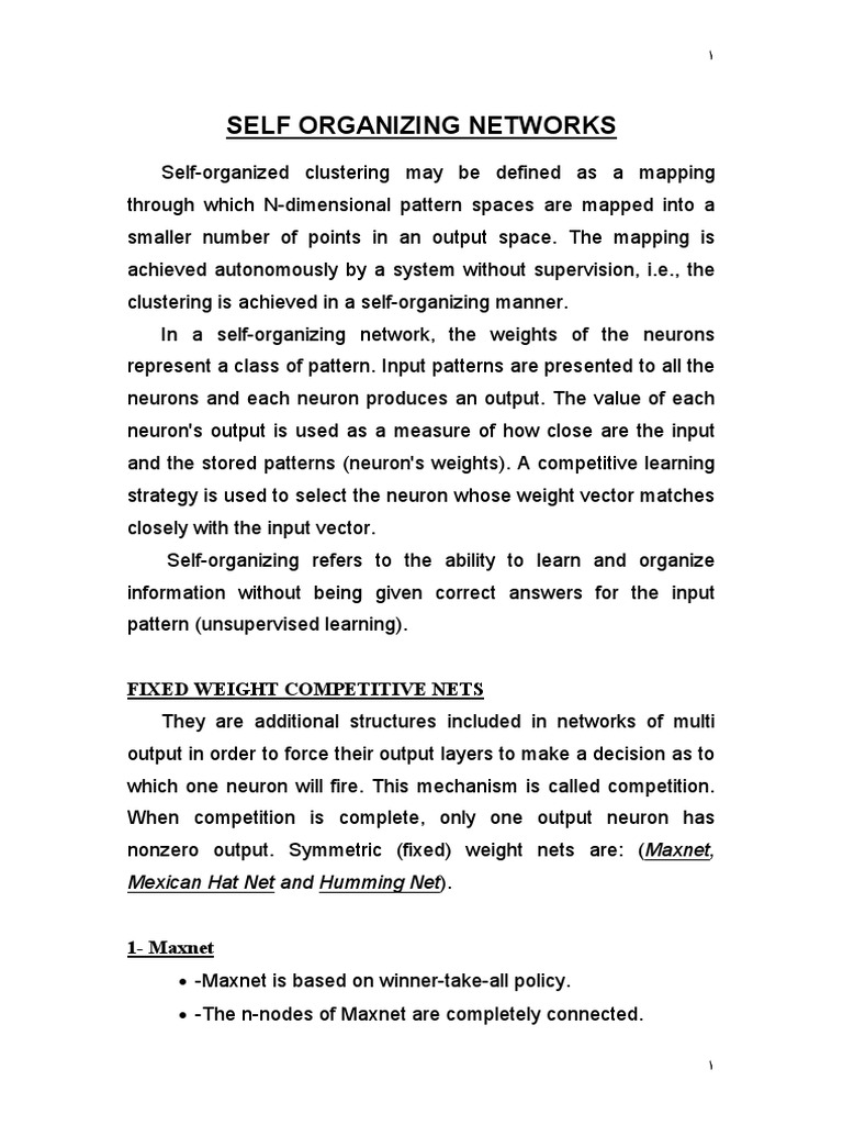 Fixed Weight Competitive Neural Nets | PDF | Artificial Neural Network ...