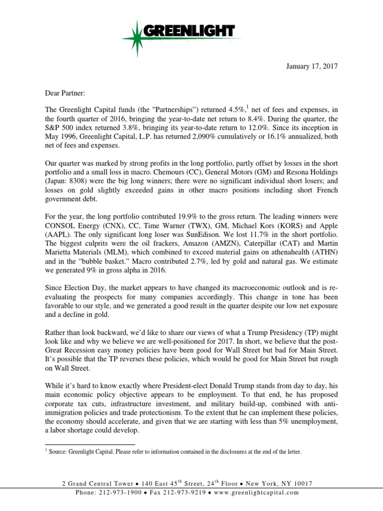 Greenlight Letter Q4 2016 PDF Recession Taxes