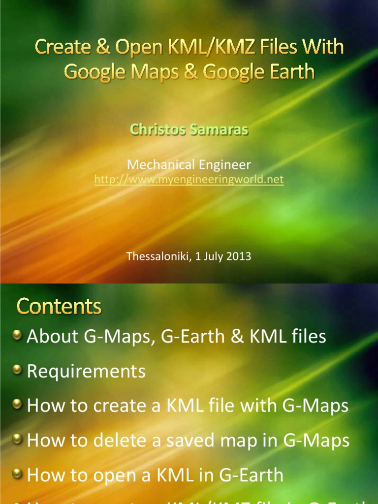 Create & Open KML-KMZ Files With Google Maps & Google Earth 