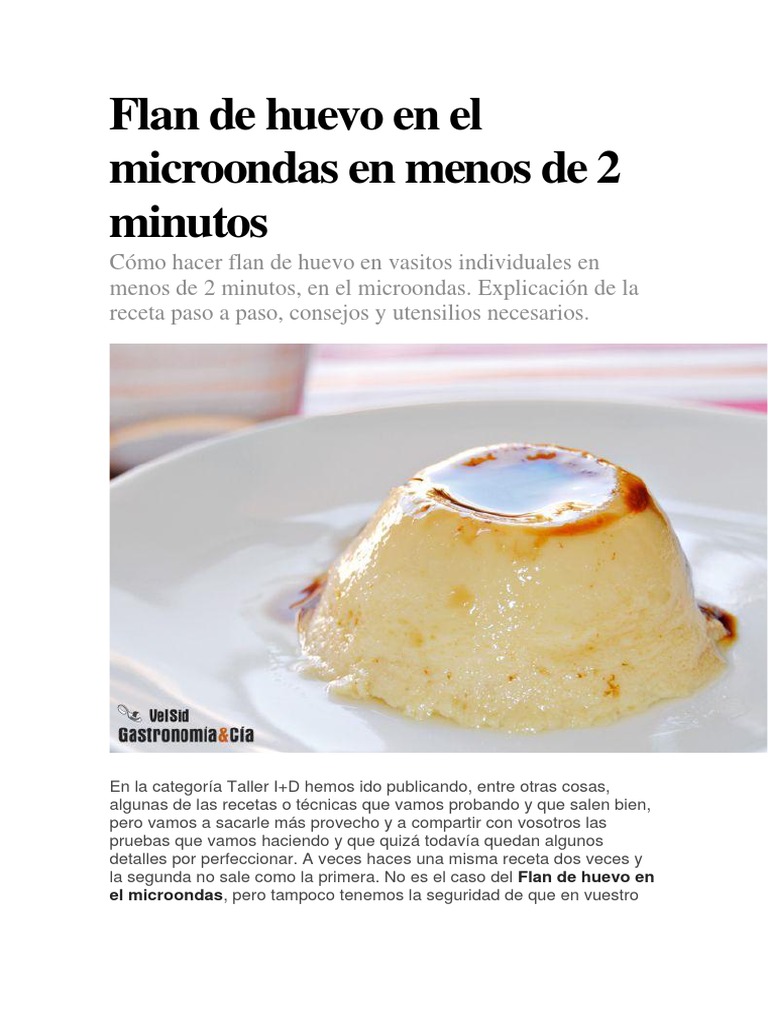 Flan de huevo en MICROONDAS - La Cocina de Frabisa La Cocina de Frabisa
